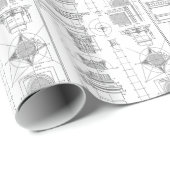 Vintage Architektur Geschenkpapier (Rolleneckpunkt)