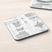 Vintage Architektur Getränkeuntersetzer (Linke Seite)