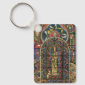 Vintage Architektur, Glasfenster in der Kirche Schlüsselanhänger (Vorderseite)