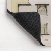 Vintage Architektur, Grundriss und griechische Vil Mousepad (Ecke)