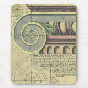 Vintage Architektur; Hauptstadt Volute von Vignola Mousepad
