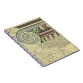 Vintage Architektur; Hauptstadt Volute von Vignola Notizblock (Rechte Seite)