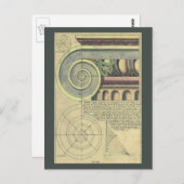 Vintage Architektur; Hauptstadt Volute von Vignola Postkarte (Vorne/Hinten)