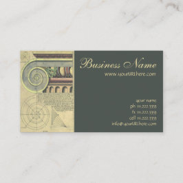 Vintage Architektur; Hauptstadt Volute von Vignola Visitenkarte