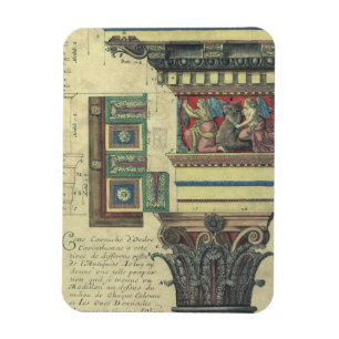 Vintage Architektur, Kolonne mit kornförmiger Form Magnet