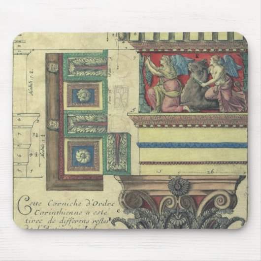 Vintage Architektur, Kolonne mit kornförmiger Form Mousepad (Vorne)