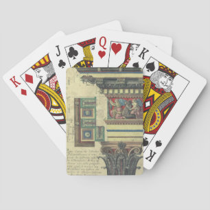 Vintage Architektur, Kolonne mit kornförmiger Form Spielkarten