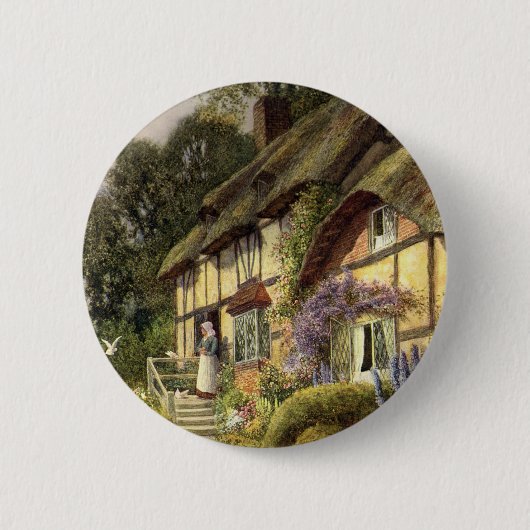 Vintage-Architektur, Landhaus-Cottage Button (Vorderseite)