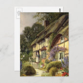 Vintage Architektur, Landhaus Hütte Postkarte (Vorne/Hinten)