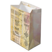 Vintage Architektur Mittlere Geschenktüte (Vorderseite Schrägansicht)