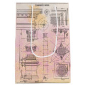 Vintage Architektur Mittlere Geschenktüte (Rückseite)