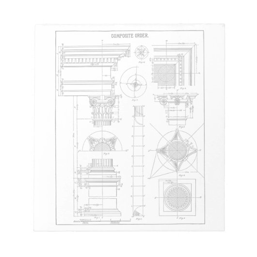 Vintage Architektur Notizblock (Vorderseite)