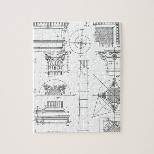 Vintage Architektur Puzzle (Vertikal)