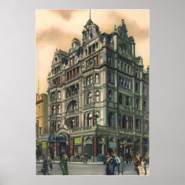 Vintage Architektur Queens Hotel Leicester Square Poster