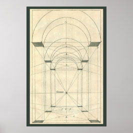 Vintage Architektur, Renaissance Arch-Perspektive Poster