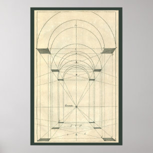 Vintage Architektur, Renaissance Arch-Perspektive Poster