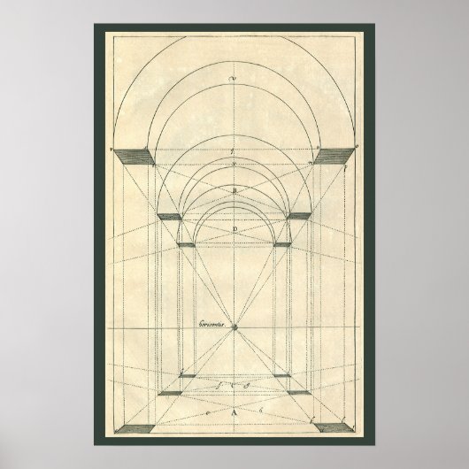Vintage Architektur, Renaissance Arch-Perspektive Poster (Vorne)