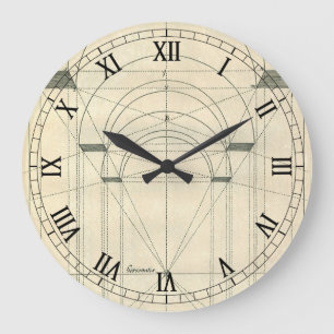 Vintage Architektur, Renaissance-Bogen-Perspektive Große Wanduhr