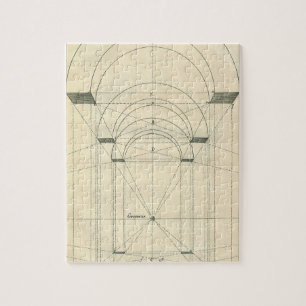 Vintage-Architektur, Renaissance-Bogen-Perspektive Puzzle