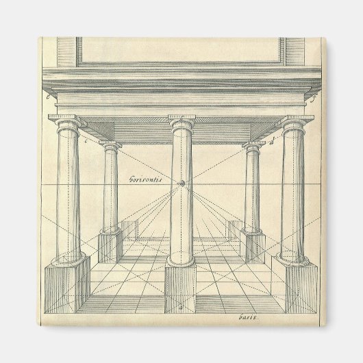 Vintage Architektur, römisches Portico mit Säulen Magnet (Vorne)