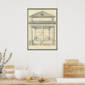 Vintage Architektur, römisches Portico mit Säulen Poster (Küche)