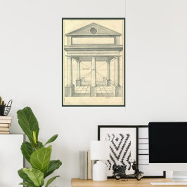 Vintage Architektur, römisches Portico mit Säulen Poster