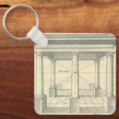 Vintage Architektur, römisches Portico mit Säulen Schlüsselanhänger (Vorderseite)
