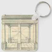 Vintage Architektur, römisches Portico mit Säulen Schlüsselanhänger (Rückseite)