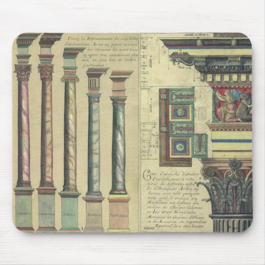 Vintage Architektur von Giacomo Barozzi da Vignola Mousepad (Vorne)