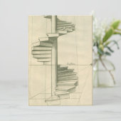 Vintage Architekturtreppen, Spiraltreppe Einladung (Stehend Vorderseite)