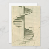 Vintage Architekturtreppen, Spiraltreppe Einladung (Vorne/Hinten)