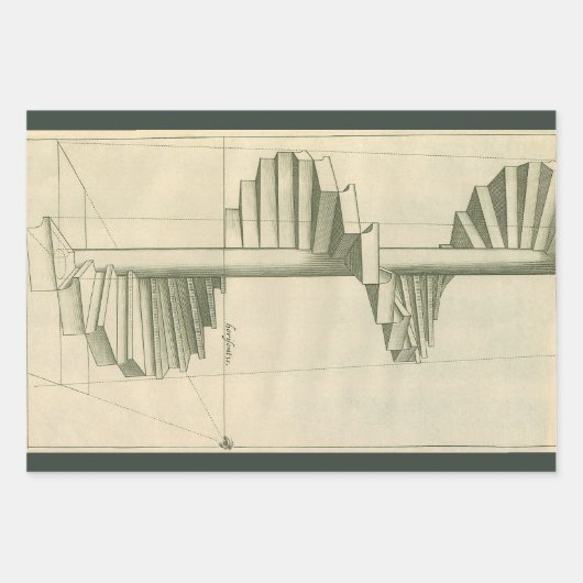 Vintage Architekturtreppen, Spiraltreppe Geschenkpapier Set (Vorderseite)