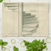 Vintage Architekturtreppen, Spiraltreppe Geschirrtuch (Gefaltet)