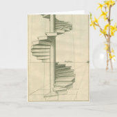 Vintage Architekturtreppen, Spiraltreppe Karte (Gelbe Blume)