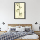 Vintage Architekturtreppen, Spiraltreppe Leinwanddruck (Insitu (Schlafzimmer))