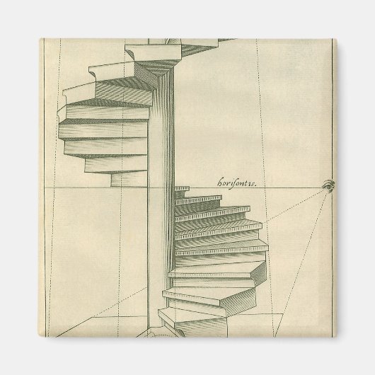 Vintage Architekturtreppen, Spiraltreppe Magnet (Vorne)