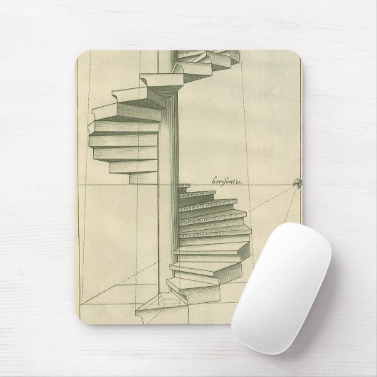 Vintage Architekturtreppen, Spiraltreppe Mousepad (Mit Mouse)