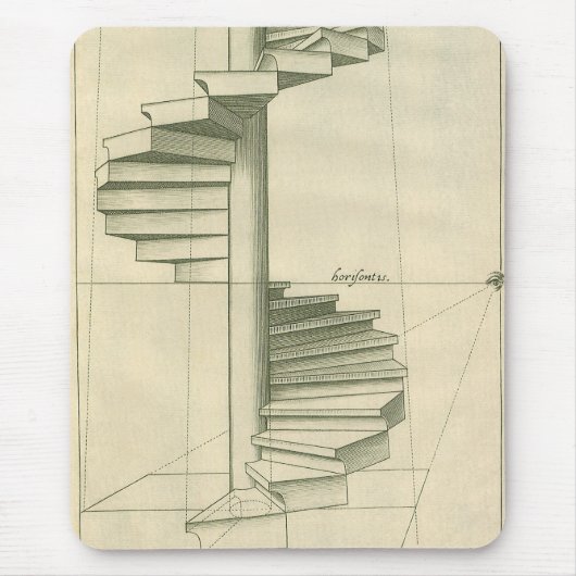 Vintage Architekturtreppen, Spiraltreppe Mousepad (Vorne)
