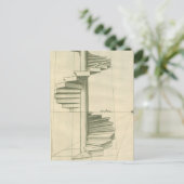 Vintage Architekturtreppen, Spiraltreppe Postkarte (Stehend Vorderseite)