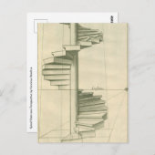 Vintage Architekturtreppen, Spiraltreppe Postkarte (Vorne/Hinten)