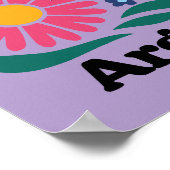 Vintage-Argentinien-Blumenmarkt-Rosa Daisy Poster (Ecke)