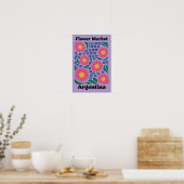 Vintage-Argentinien-Blumenmarkt-Rosa Daisy Poster (Küche)