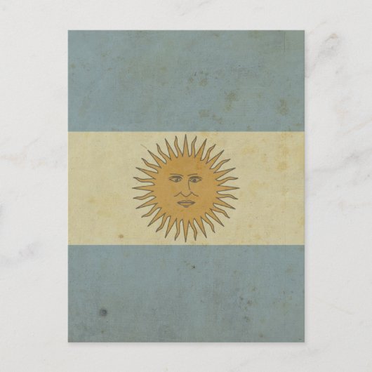 Vintage Argentinien-Flagge Postkarte (Vorderseite)