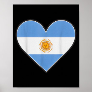 Vintage Argentinien Herz Landesstolz Jubel Flagge Poster