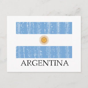 Vintage argentinische Flagge Postkarte