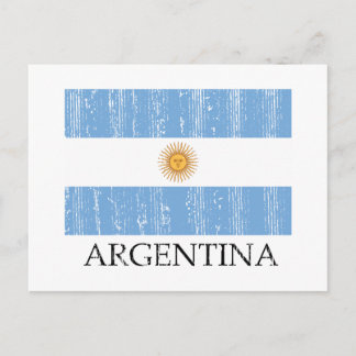 Vintage argentinische Flagge Postkarte