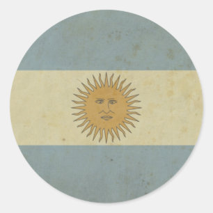 Vintage argentinische Flagge Runder Aufkleber