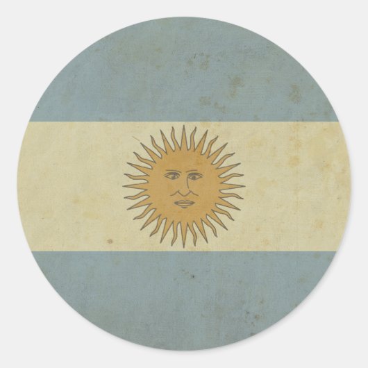 Vintage argentinische Flagge Runder Aufkleber (Vorderseite)