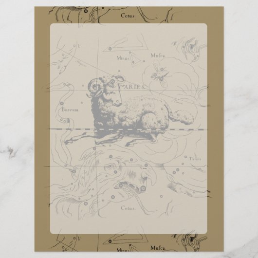 Vintage Aries Map Hevelius 1690 (Vorderseite)