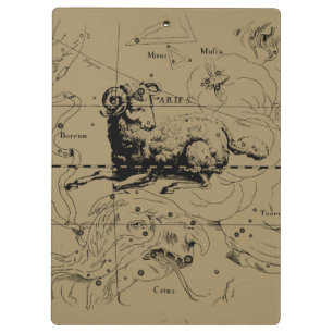 Vintage Aries Map Hevelius 1690 Klemmbrett